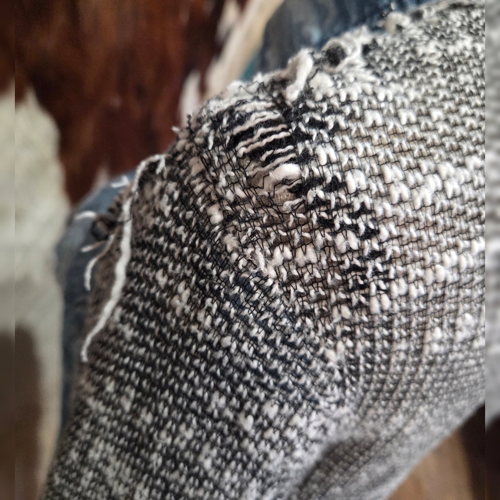 Denim and Knit Button-Up Shirt - Picture 6 of 10